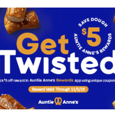 Get a $5 Bonus Gift Card from Auntie Anne's with a $30 Gift Card Purchase