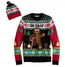 Men's Holiday Sweater with Hat