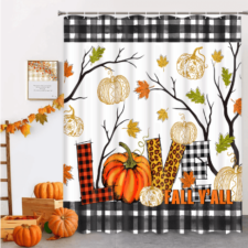 Ikfashoni Buffalo Plaid Fall Shower Curtain