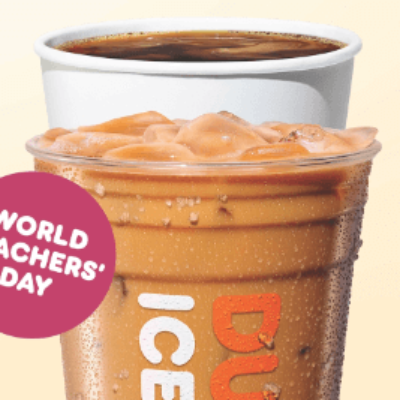 Today FREE Medium Hot or Iced Coffee for Teachers