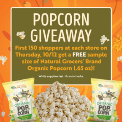 FREE Sample Bag of Natural Grocers Brand Organic Popcorn at Natural Grocers