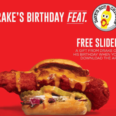 FREE Slider at Dave's Hot Chicken On October 24th