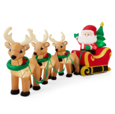 Santa & Reindeer Inflatable