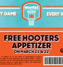 Hooters: Free Appetizer - March 21 & 22