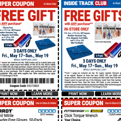 Harbor Freight: Free Gifts w/ ANY In-Store Purchase