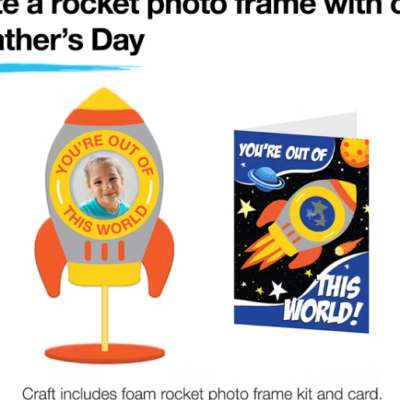 JCPenney: Free Rocket Photo Frame Father’s Day Craft- June 8th
