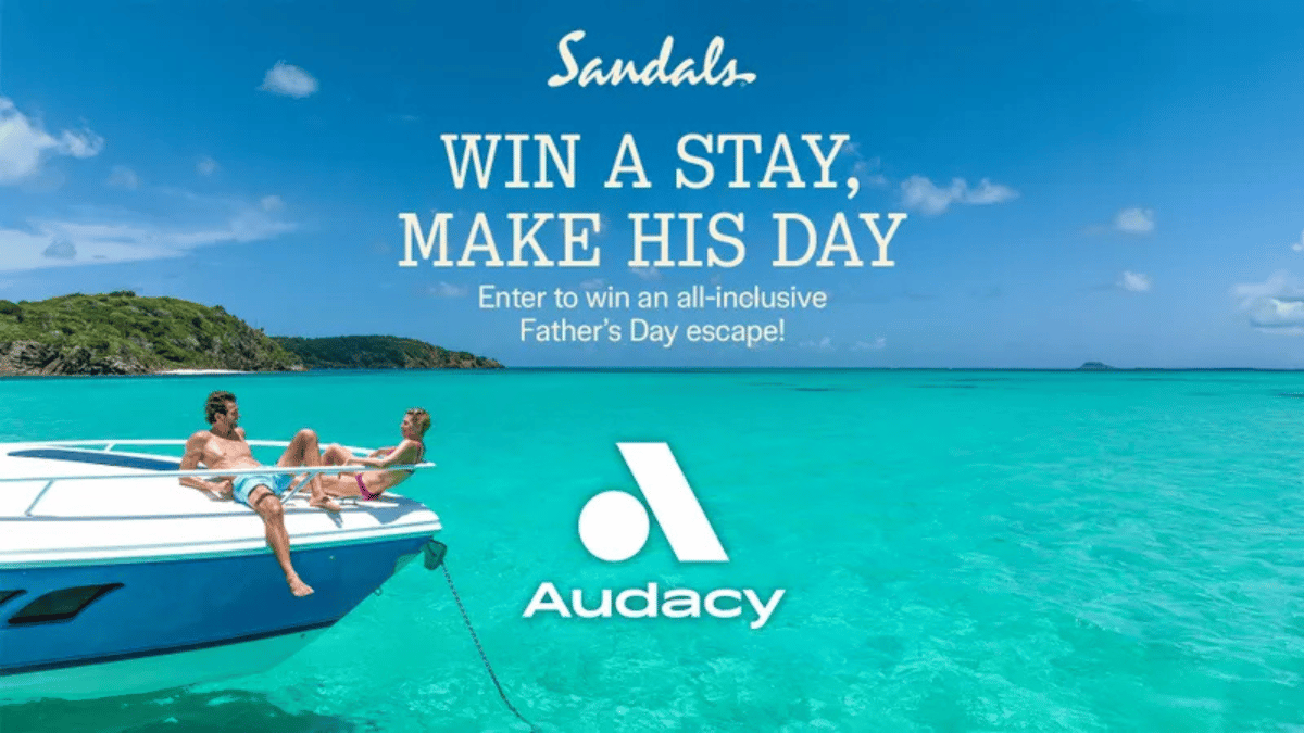 Audacy Sandals Win A Stay, Make His Day Giveaway